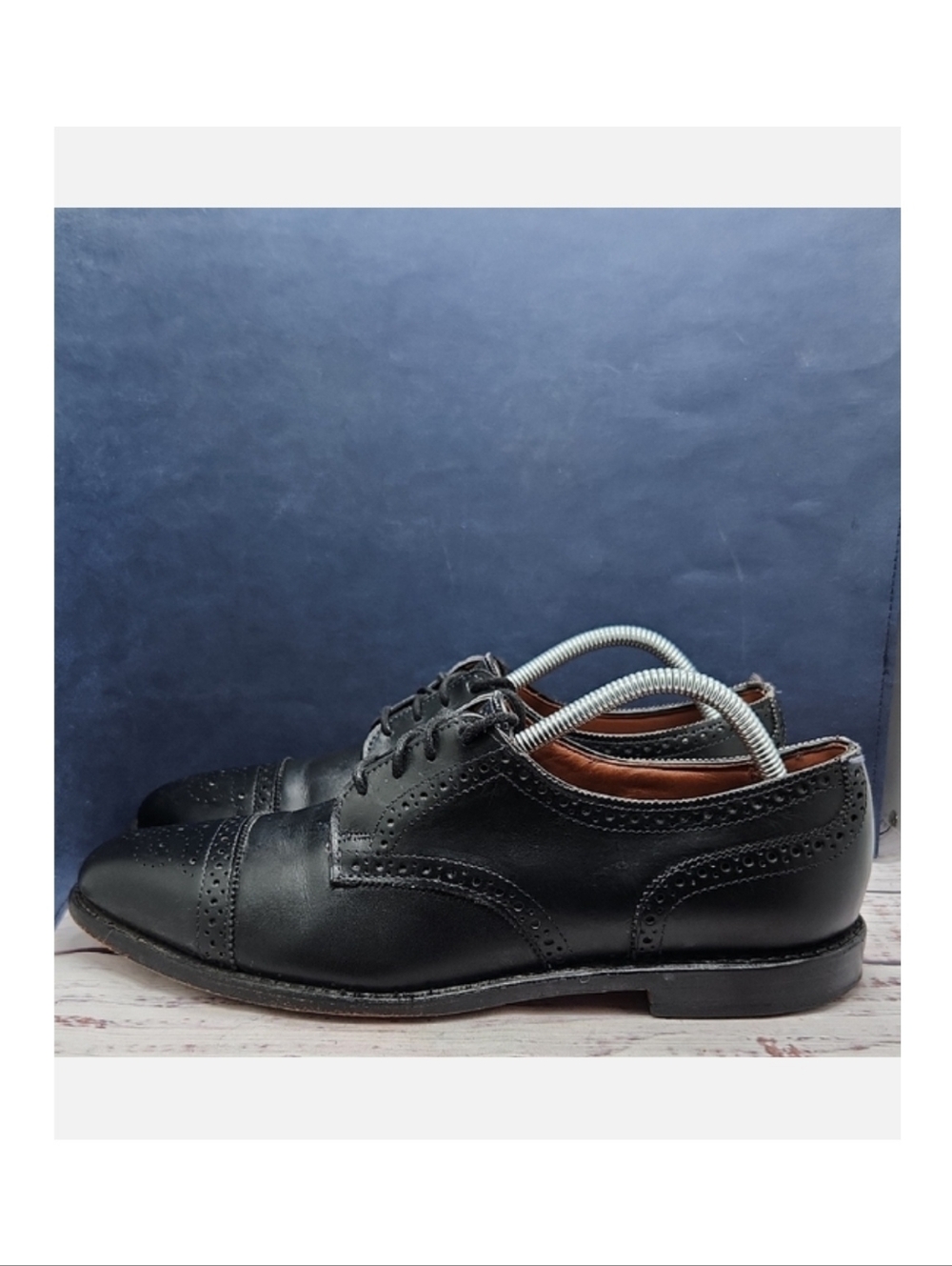 Allen Edmonds Sanford Black Leather Cap Toe Oxford Dress Shoes Size 9.5